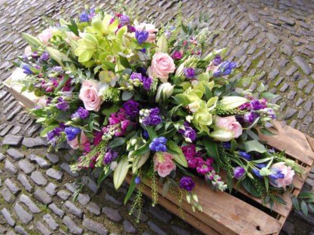 Funeral and farewell flowers, wreaths, funeral sprays and creations, Flowers by Kate Wright, Horsham, Sussex, South East UK