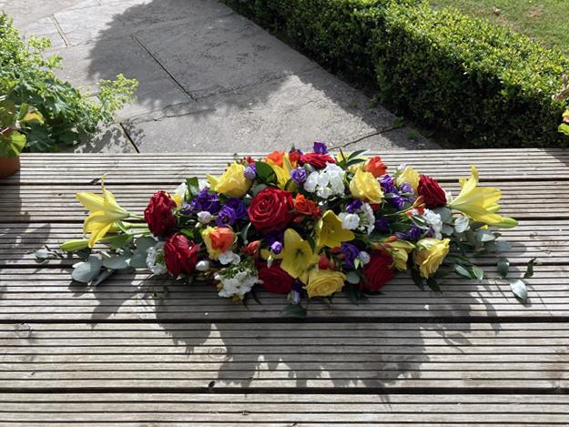 Funeral and farewell flowers, wreaths, funeral sprays and creations, Flowers by Kate Wright, Horsham, Sussex, South East UK