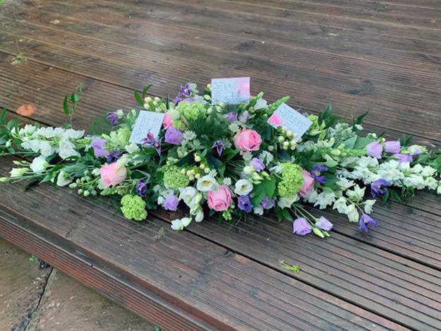 Funeral and farewell flowers, wreaths, funeral sprays and creations, Flowers by Kate Wright, Horsham, Sussex, South East UK